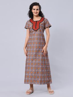 evolove - Grey Vibrant Bliss Cotton Nighty