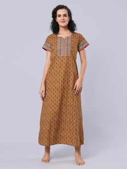 evolove - Mustard Vibrant Bliss Cotton Nighty