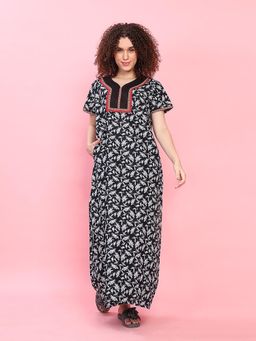 evolove - Black Vibrant Bliss Cotton Nighty
