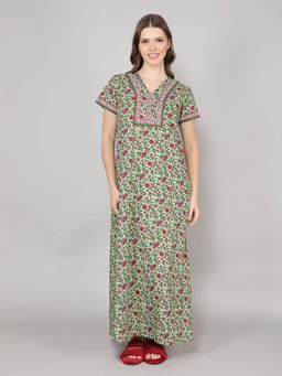 evolove - Green Vibrant Bliss Cotton Nighty