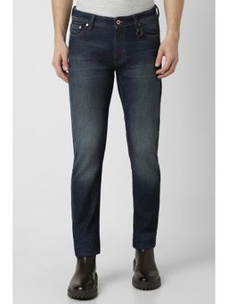 Peter England - Men Navy Dark Wash Slim Jeans