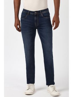 Peter England - Men Navy Light Wash Slim Jeans