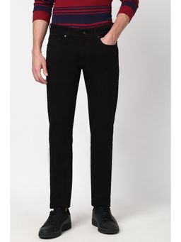 Peter England - Men Black Dark Wash Low Skinny Fit Jeans