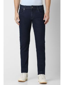 Peter England - Men Navy Dark Wash Low Skinny Fit Jeans