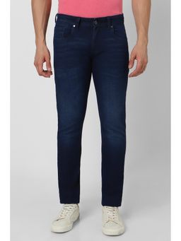 Peter England - Men Navy Dark Wash Low Skinny Fit Jeans