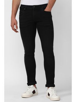 Peter England - Men Black Dark Wash Low Skinny Fit Jeans