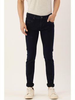 Peter England - Men Navy Dark Wash Low Skinny Fit Jeans
