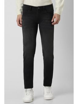 Peter England - Men Black Dark Wash Low Skinny Fit Jeans