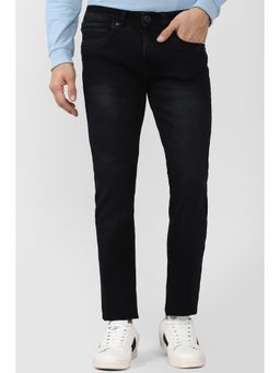 Peter England - Men Black Dark Wash Slim Fit Jeans
