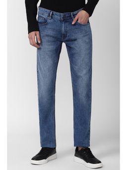 Peter England - Men Blue Mid Wash Slim Fit Jeans