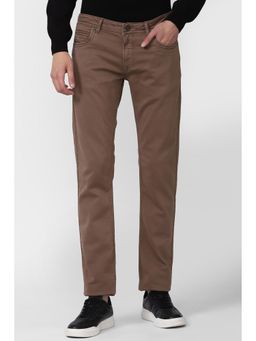 Peter England - Men Brown Dark Wash Slim Fit Jeans