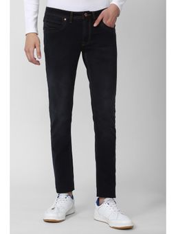 Peter England - Men Black Dark Wash Slim Fit Jeans