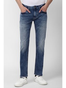 Peter England - Men Blue Mid Wash Slim Fit Jeans