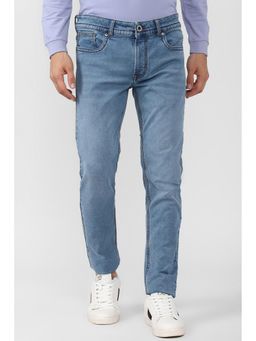 Peter England - Men Blue Mid Wash Slim Fit Jeans
