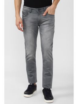 Peter England - Men Grey Mid Wash Slim Fit Jeans