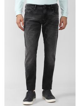 Peter England - Men Black Dark Wash Slim Fit Jeans