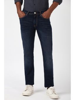 Peter England - Men Navy Light Wash Regular Jeans