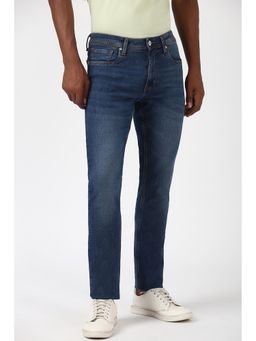 Peter England - Men Navy Light Wash Regular Jeans