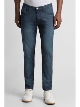 Peter England - Men Navy Mid Wash Slim Jeans