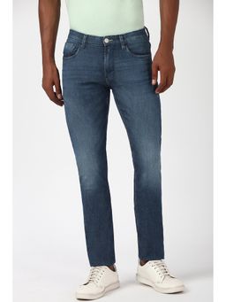 Peter England - Men Blue Mid Wash Slim Jeans