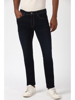 Peter England - Men Navy Dark Wash Slim Jeans