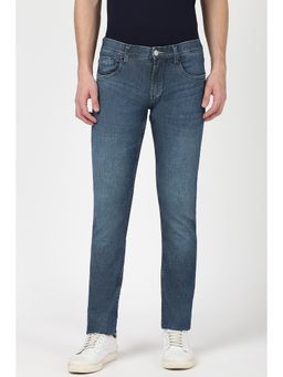 Peter England - Men Blue Light Wash Low Skinny Fit Jeans