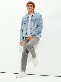 American Eagle - Men Grey Airflex Regular Fit Jeans