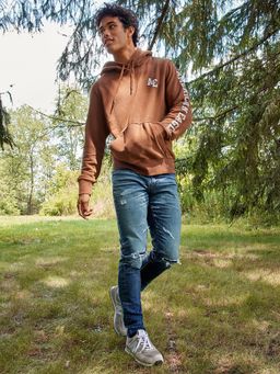 American Eagle - Men Blue Airflex Temp Tech Patched Athletic Skinny Jeans