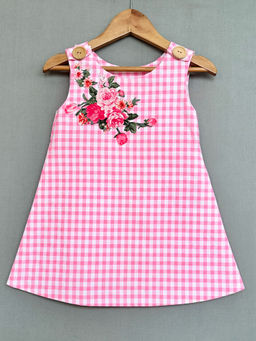 LABEL NEETI - Gingham Checks A-Line Knee Length Dress