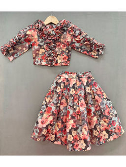 LABEL NEETI - Multicolour Floral Co-Ord Set with Ruffles (Set of 2)