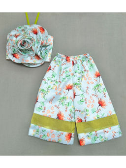 LABEL NEETI - Floral Print Co-Ord Set with 3D Flower (Set of 2)