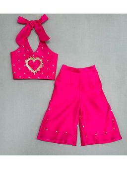 LABEL NEETI - Halter Neck Co-Ord Set with Sequin Embroidery (Set of 2)