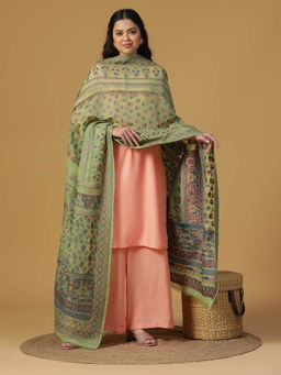Shingora - Green Jacquard Silk-Zari Blend Dupatta