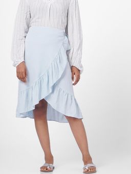 VERO MODA - Women Solid Blue Skirt