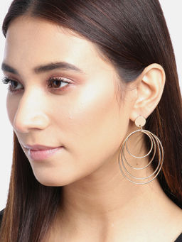 Jewels Galaxy - Exclusive Trendy Circular Gold Plated Amazing Drop Earrings for Women-Girls
