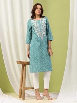 Nayam by lakshita - Bandhani Printed Straight Cotton Kurta for Women