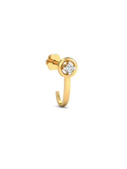 KuberBox - Bling J-shaped Nose Stud 14K Gold