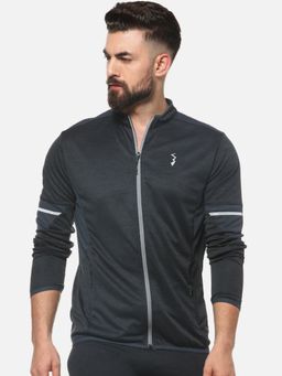 Campus Sutra - Solid Mandarin Collar Sports Jackets For Men