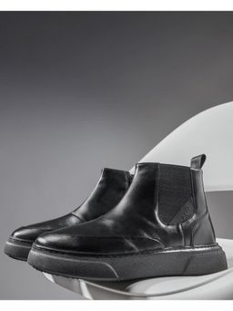 Rare Rabbit - Aerodon Black Genuine Leather Chelsea Boots
