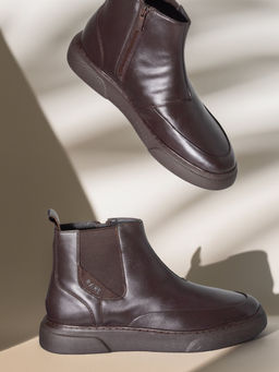 Rare Rabbit - Aerodon Brown Genuine Leather Chelsea Boots