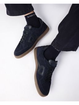 Rare Rabbit - Antares Navy Blue Suede Leather Sneaker