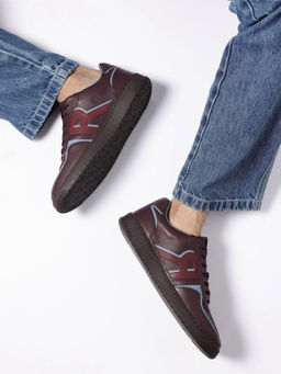 Rare Rabbit - Ascend Burgundy Genuine Leather Sneaker