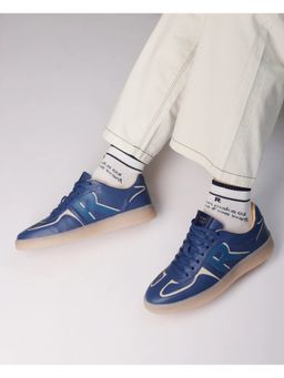 Rare Rabbit - Ascend Navy Blue Genuine Leather Sneaker