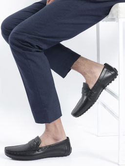 Rare Rabbit - Bold Black Genuine Leather Loafers