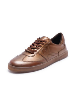 Rare Rabbit - Mercure Metallic Copper Genuine Leather Sneaker