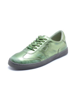 Rare Rabbit - Mercure Metallic Green Genuine Leather Sneaker