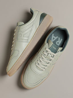 Rare Rabbit - Neva Green Sage Genuine Leather Sneaker