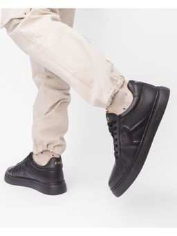 Rare Rabbit - Odessa Primary Black Genuine Leather Sneaker