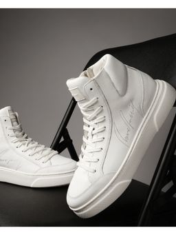 Rare Rabbit - Panzer Primary White Genuine Leather Sneaker