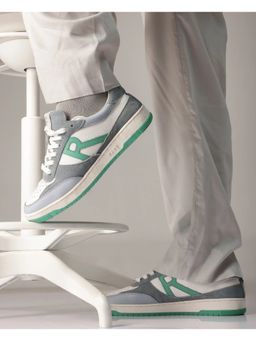 Rare Rabbit - Parallax White & Grey Genuine Leather Sneaker